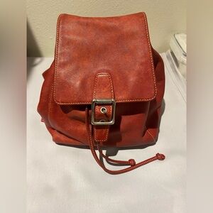 Coach Red Leather Backpack